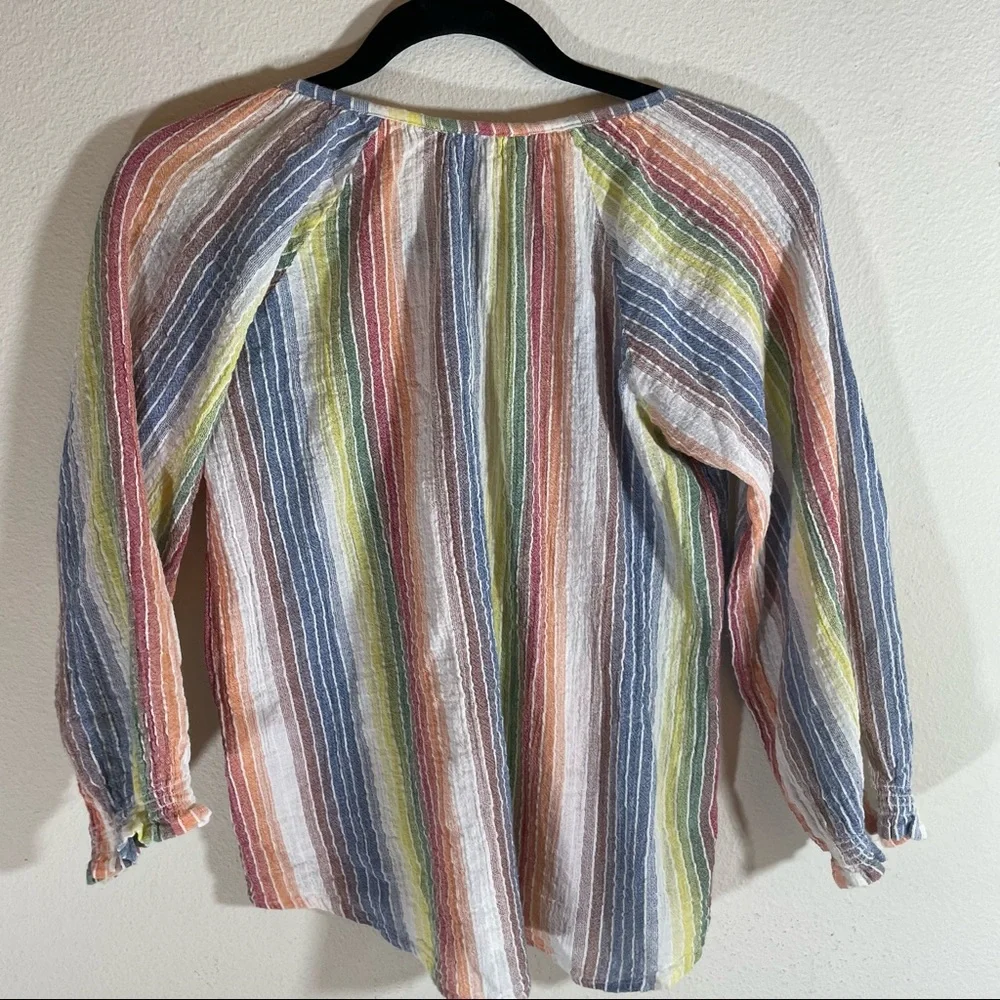 Anthropologie RD + KoKo Rainbow cotton Rayon Summer Blouse - Picture 8 of 9